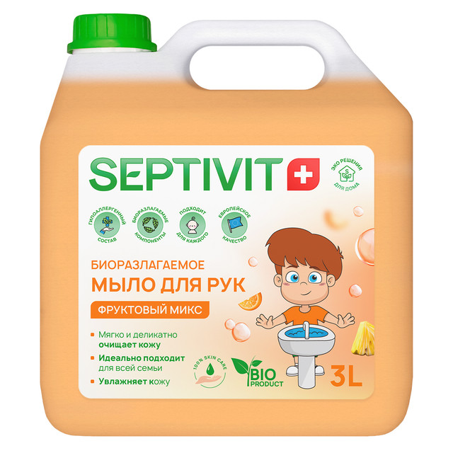 

Жидкое мыло для рук Фруктовый микс Septivit Premium 3л