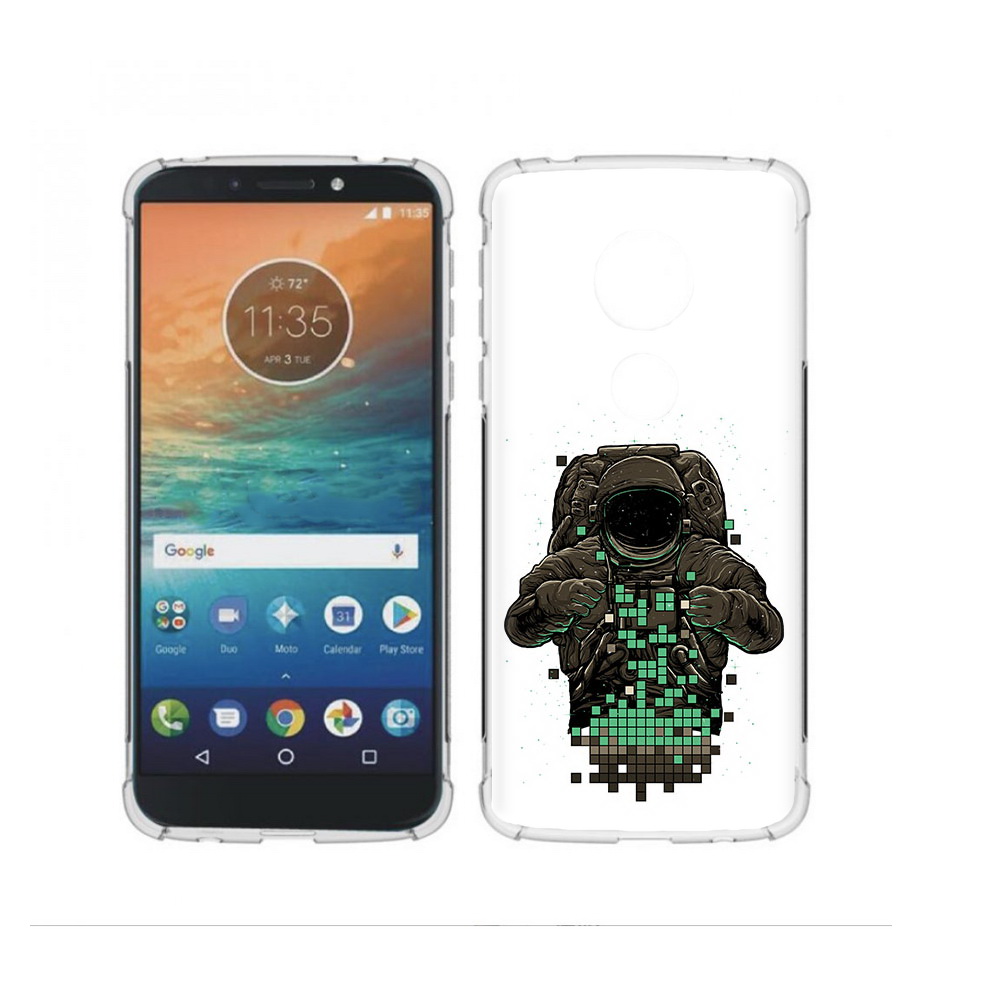 

Чехол MyPads Tocco для Motorola Moto G4 Play космонавт с пикселями (PT115793.374.394), Прозрачный, Tocco
