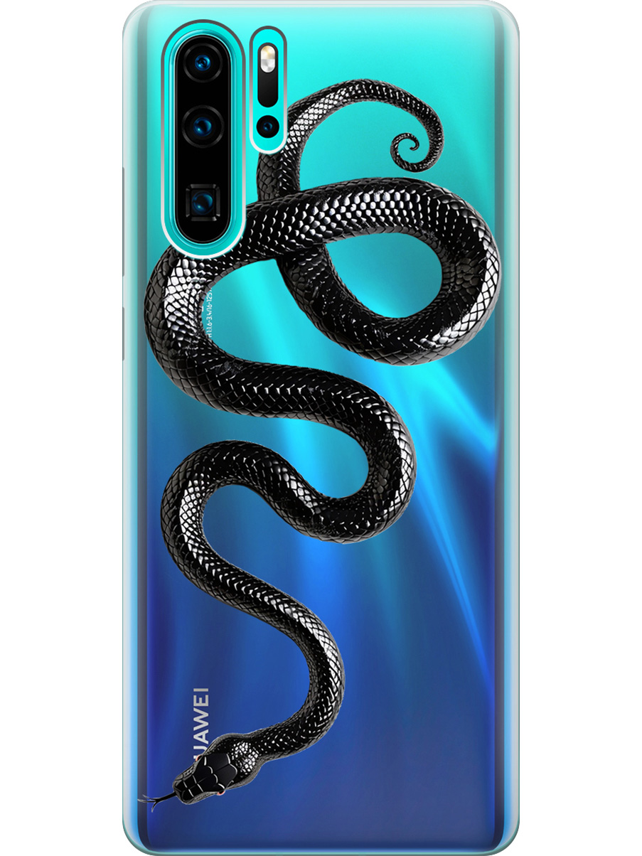 

Силиконовый чехол на Huawei P30 Pro с принтом "Черная мамба", Прозрачный;черный, 720762413