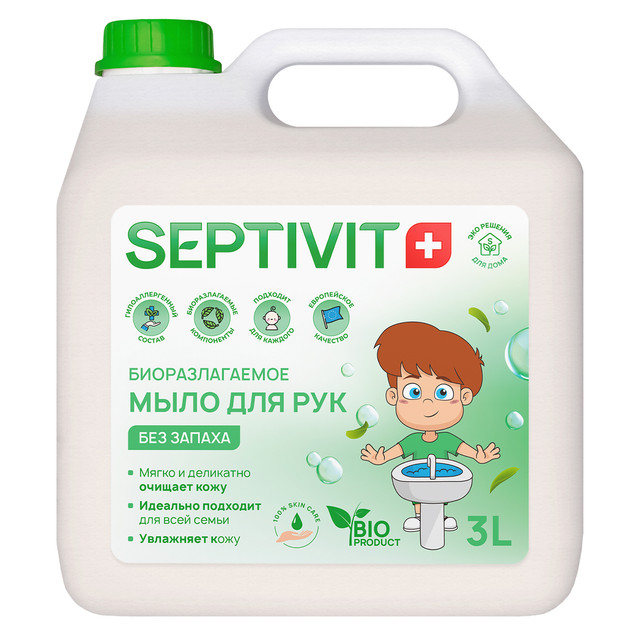 

Жидкое мыло для рук без запаха Septivit Premium 3л