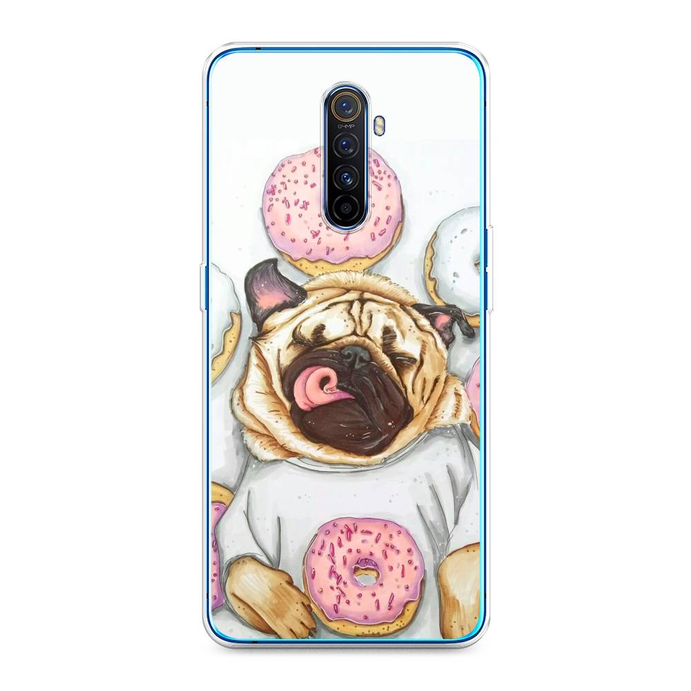 

Чехол на Realme X2 Pro "Счастливый мопс", Розовый;бежевый;коричневый, 251750-1