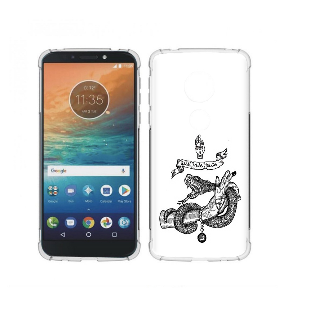 

Чехол MyPads Tocco для Motorola Moto G4 Play змея на руке рисунок (PT115793.374.366), Прозрачный, Tocco