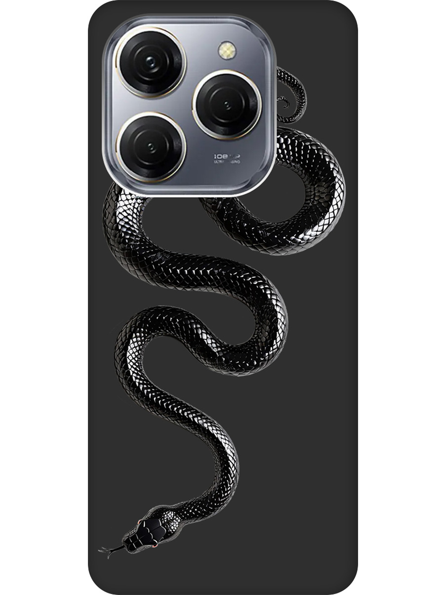 

Силиконовый чехол на Tecno Spark 20 Pro с принтом "Черная мамба" матовый черный, 779829013