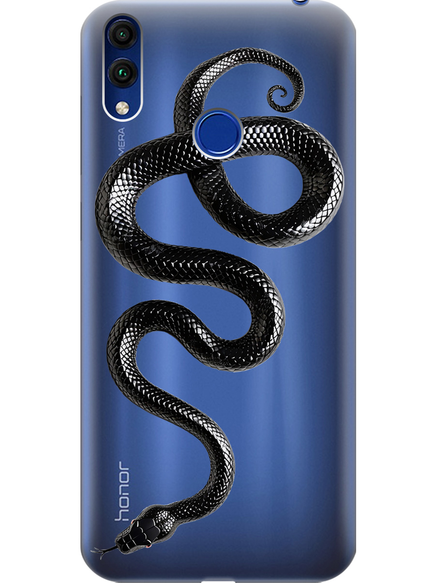 

Силиконовый чехол на Honor 8C с принтом "Черная мамба", Прозрачный;черный, 719708813