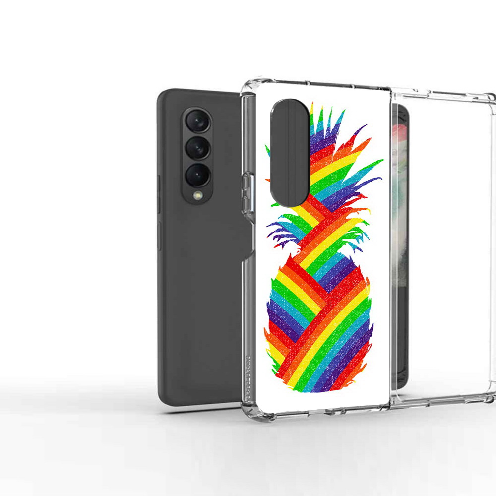 

Чехол MyPads Tocco для Samsung Galaxy Z Fold 3 радужный ананас, Прозрачный, Tocco