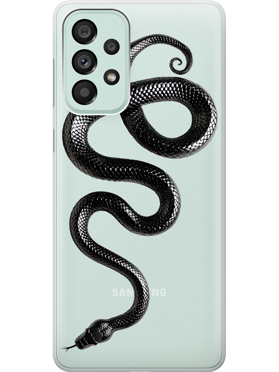 

Силиконовый чехол на Samsung Galaxy A73 5G с принтом "Черная мамба", Прозрачный;черный, 740133113