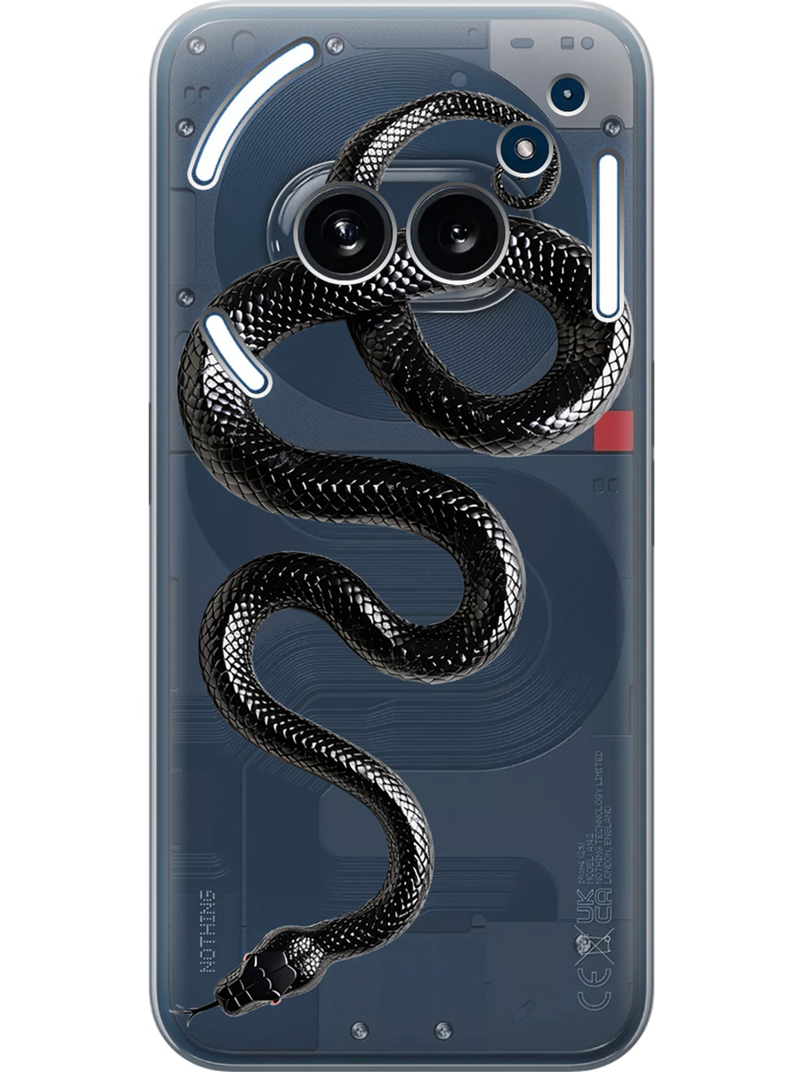 

Силиконовый чехол на Nothing Phone (2a) с принтом "Черная мамба", Прозрачный;черный, 782627613