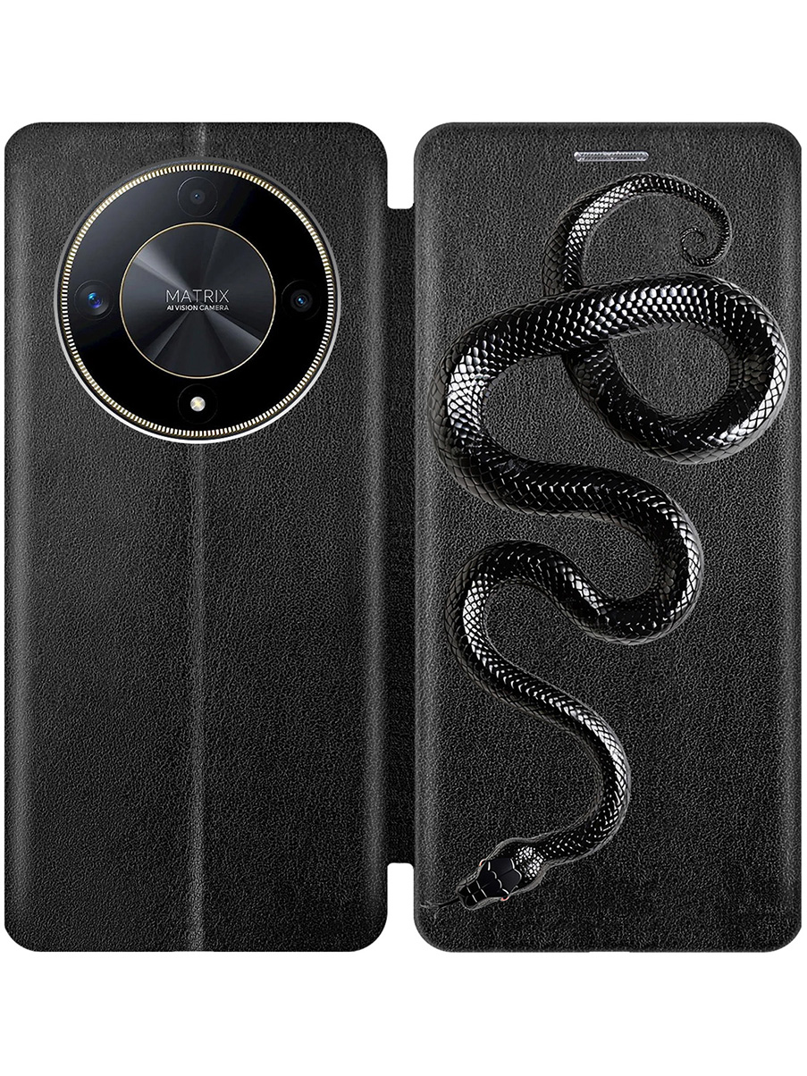 

Чехол-книжка на Honor X9b / X50 с принтом "Черная мамба" черный, 781974313