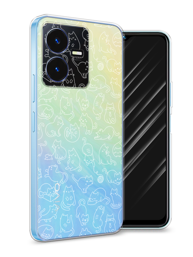 

Чехол Awog на Vivo Y22 / Виво Y22 "Шкодливые котики", Черный;белый;серый, 267550-2