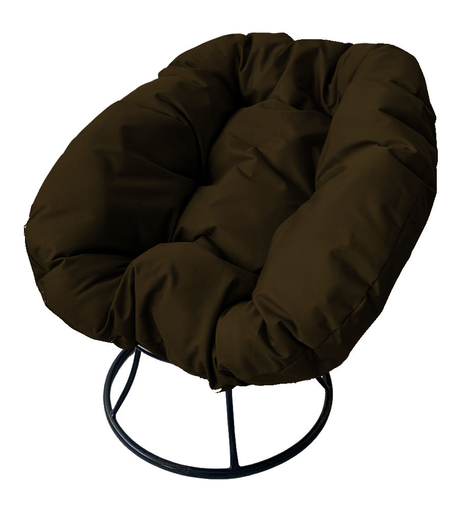Кресло чёрное M-group Пончик 12310405 коричневая подушка