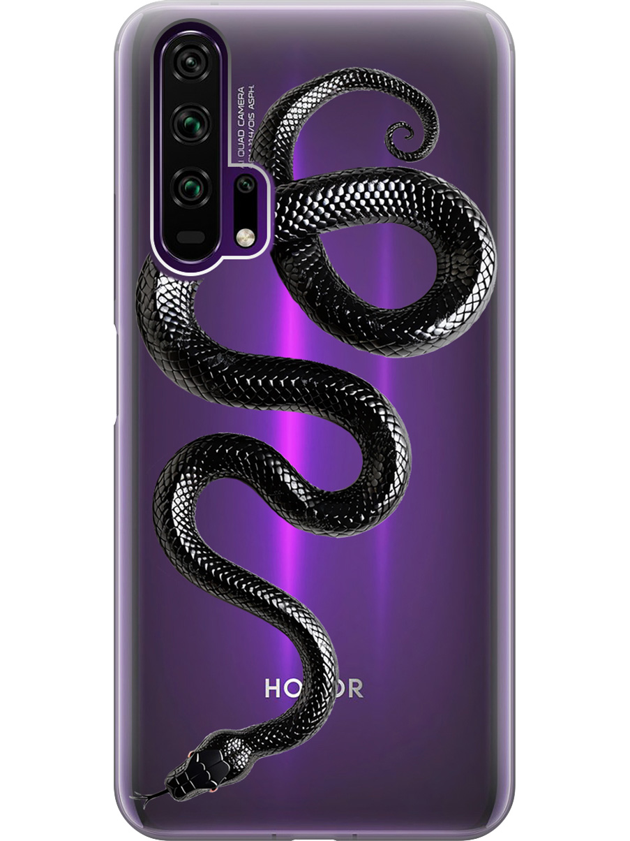 

Силиконовый чехол на Honor 20 Pro с принтом "Черная мамба", Прозрачный;черный, 721700713