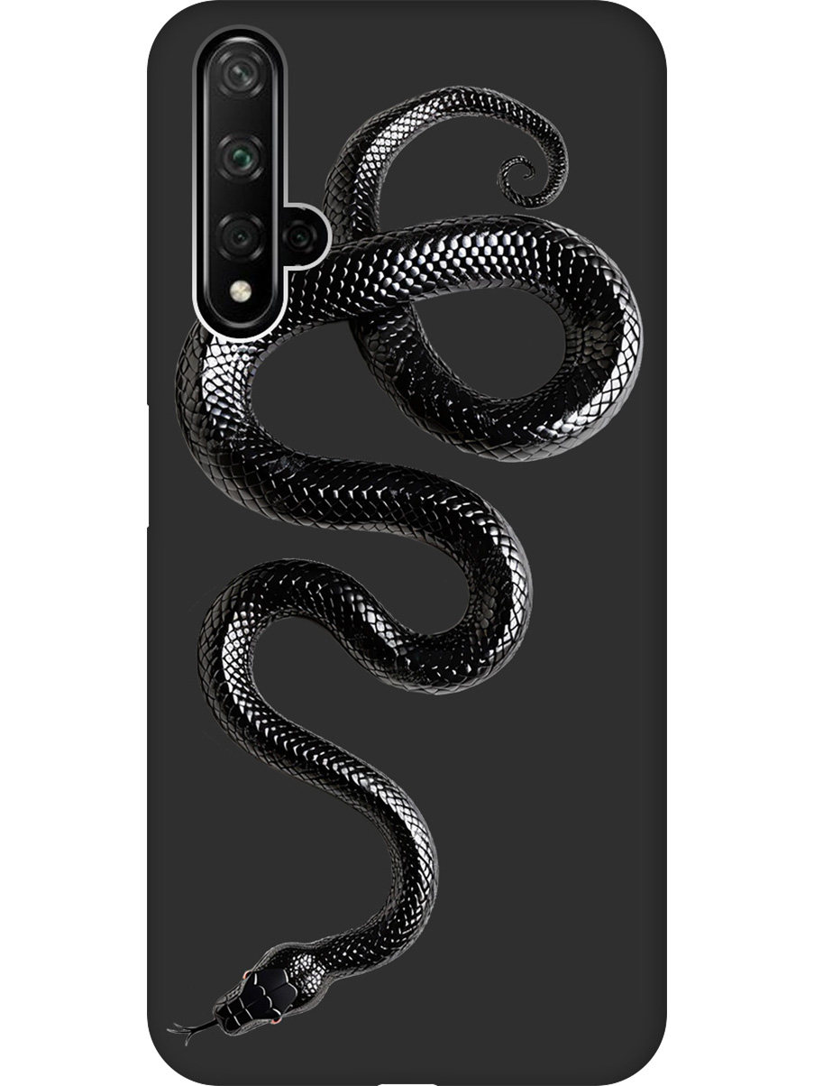 

Силиконовый чехол на Honor 20 / Huawei Nova 5T с принтом "Черная мамба" матовый черный, 721508913