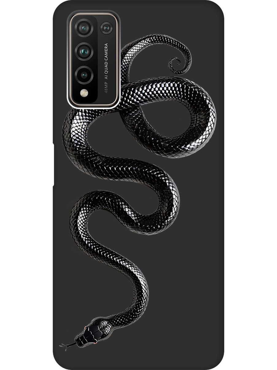 

Силиконовый чехол на Honor 10x Lite с принтом "Черная мамба" матовый черный, 723565513