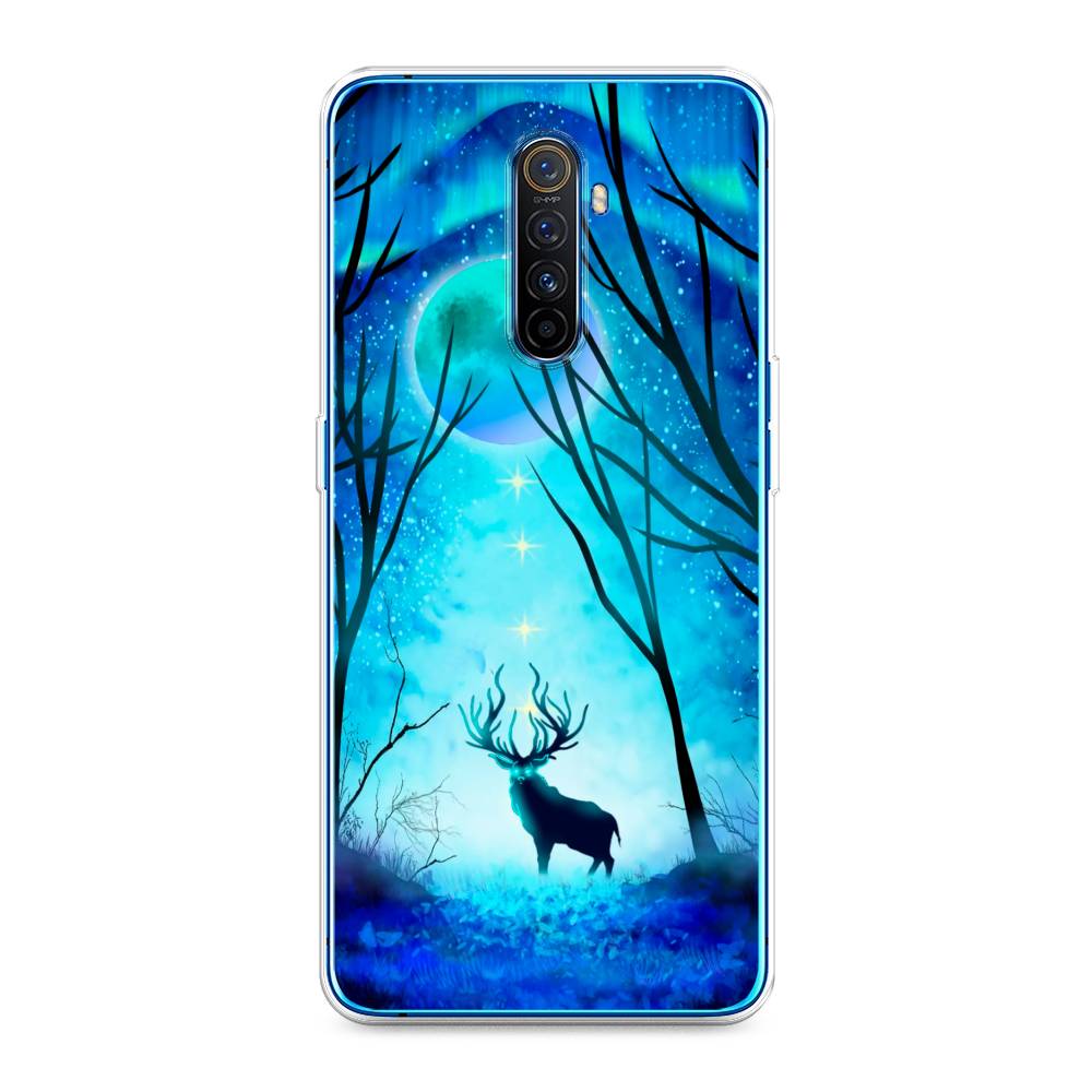 

Чехол на Realme X2 Pro "Олень северное сияние", Синий;черный;голубой, 251750-1