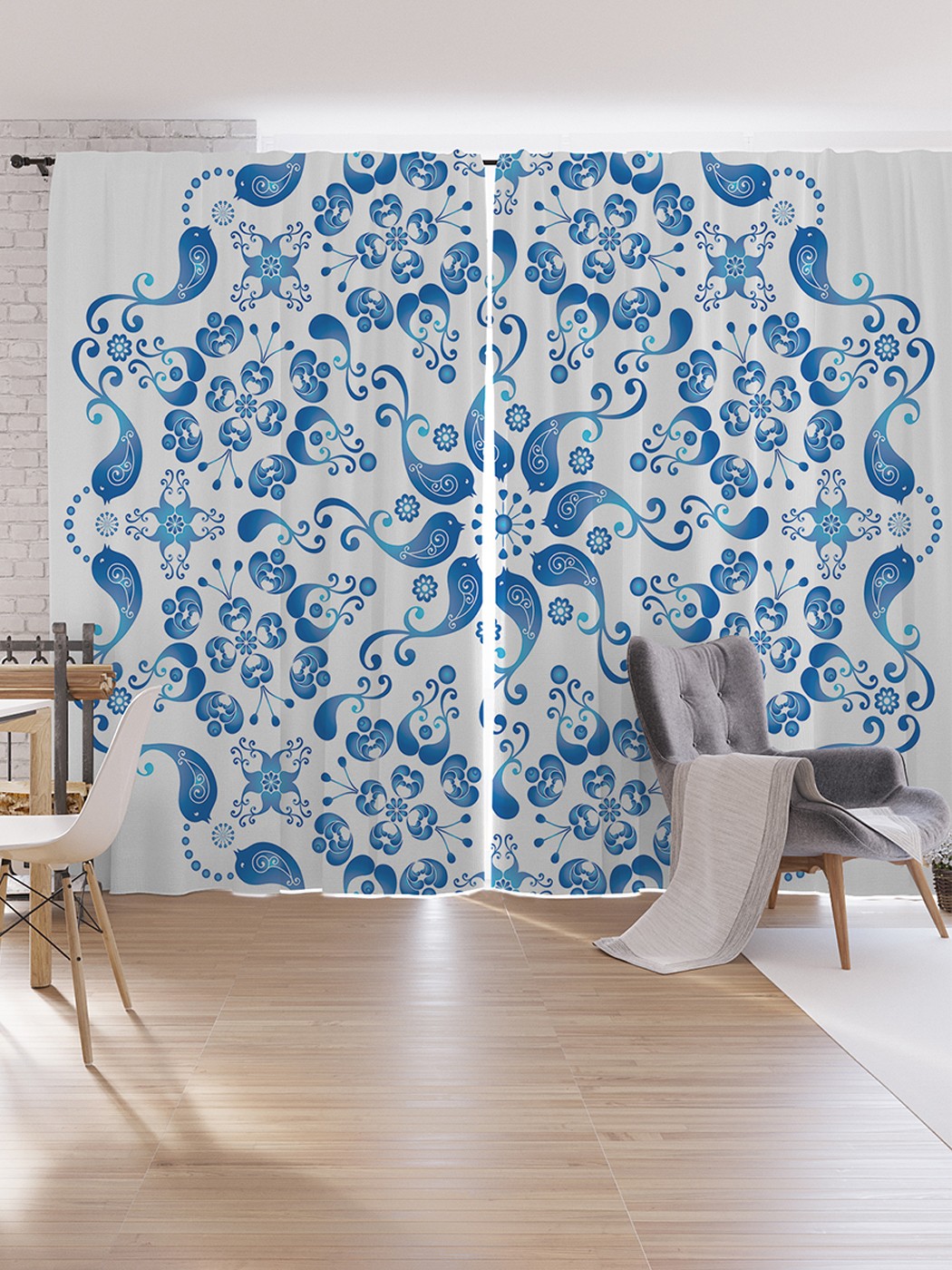 

Шторы под лён JoyArty "Дождевые цветы", серия Oxford DeLux, 340х265 см, Дождевые цветы