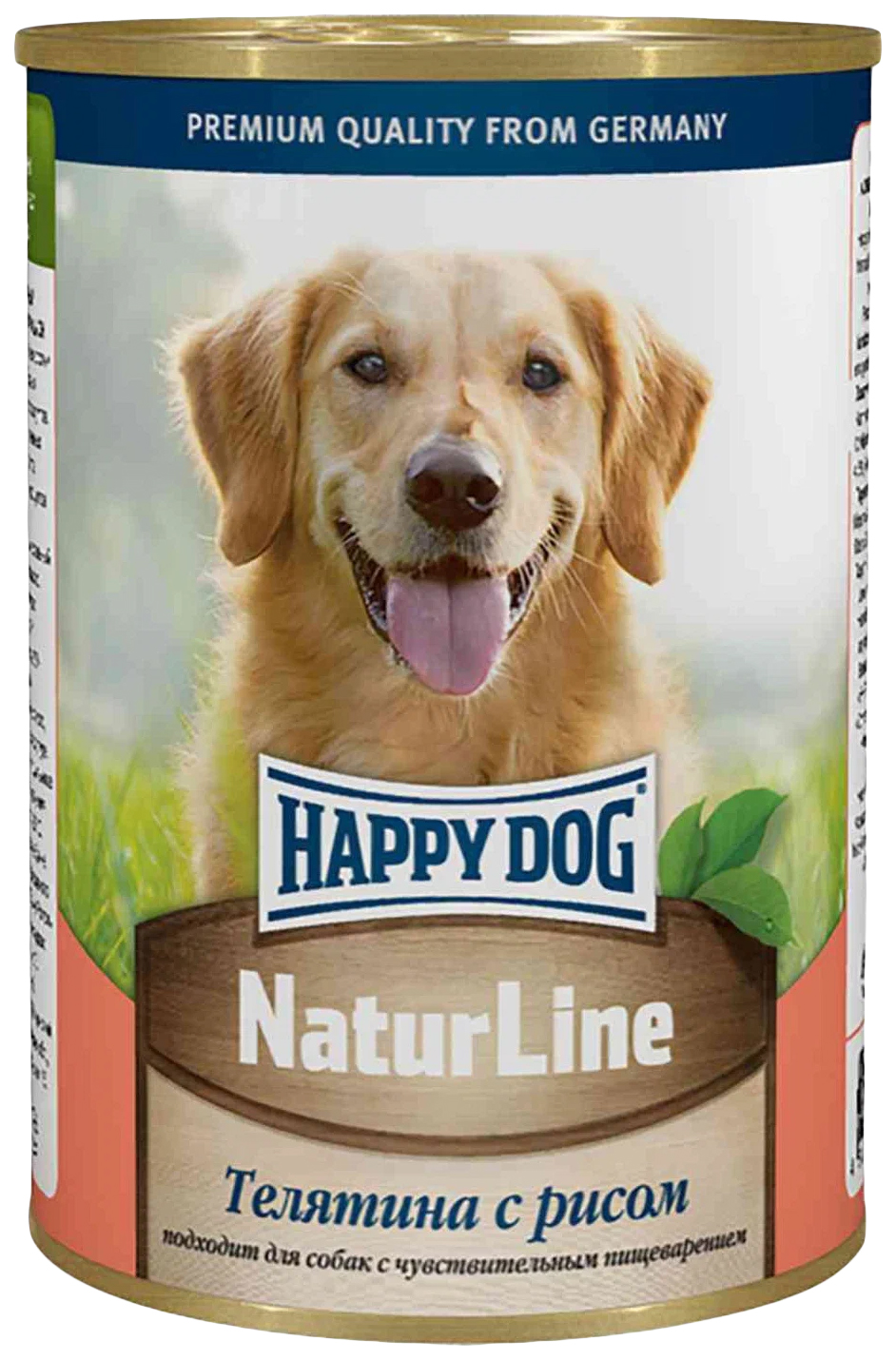 

Консервы для собак Happy Dog Natur Line телятина с рисом, 410 г