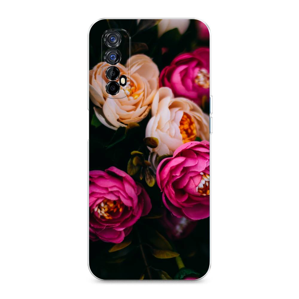

Чехол Awog на Realme 7 "Розовые пионы на черном", Разноцветный, 254150-8