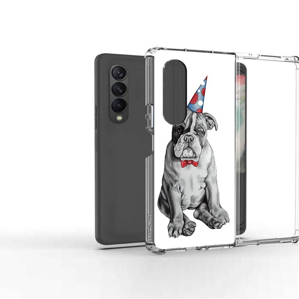 Чехол MyPads Tocco для Samsung Galaxy Z Fold 3 праздничный щенок