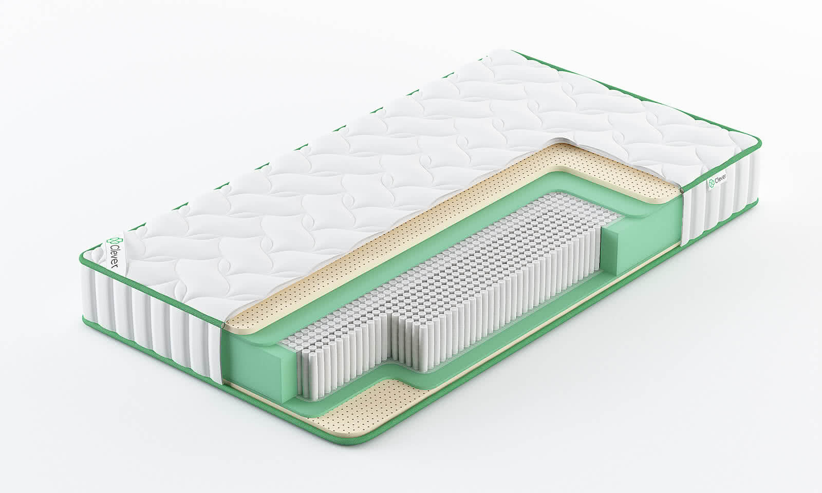 

Матрас Clever Sweet S2000 175x205, Белый, CLEVER SWEET S2000