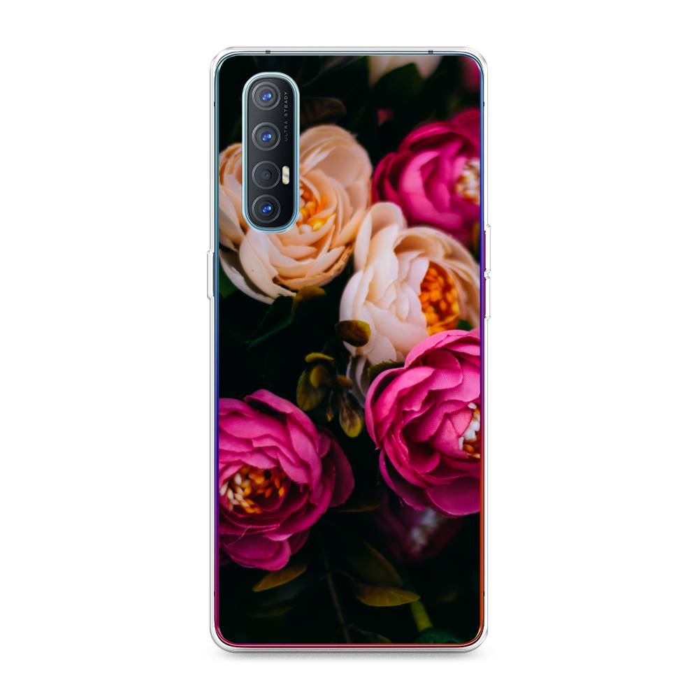 

Чехол Awog на Oppo Reno 3 Pro "Розовые пионы на черном", Разноцветный, 252550-8