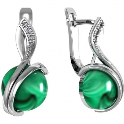

Серьги из серебра с малахитом ПРИВОЛЖСКИЙ ЮВЕЛИР 391944-FA11ML, 391944-FA11ML