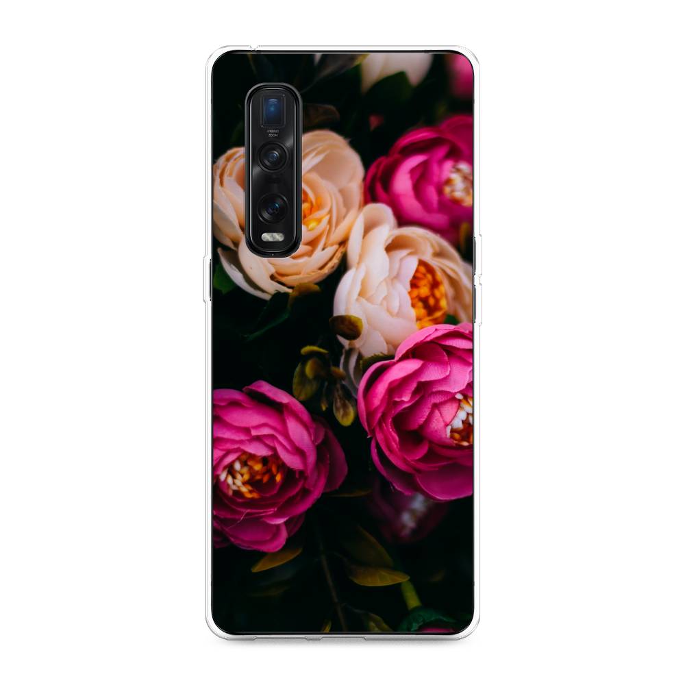 

Чехол Awog на Oppo Find X2 Pro "Розовые пионы на черном", Разноцветный, 253350-8