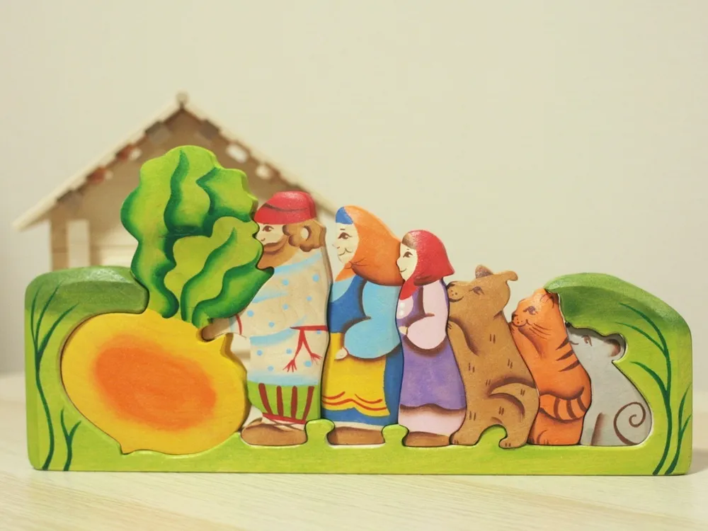 Развивающие деревянные пазлы Чудево по сказке Репка