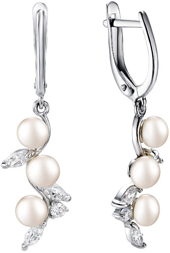 

Серьги женские De Fleur 28067S1 из серебра, культивированный жемчуг/фианит, 28067S1