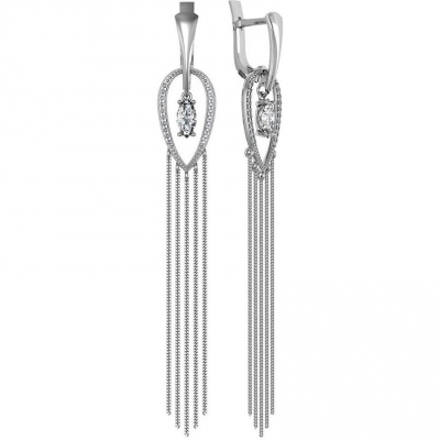 

Серьги из серебра с фианитом ПРИВОЛЖСКИЙ ЮВЕЛИР 391600-FA11, 391600-FA11