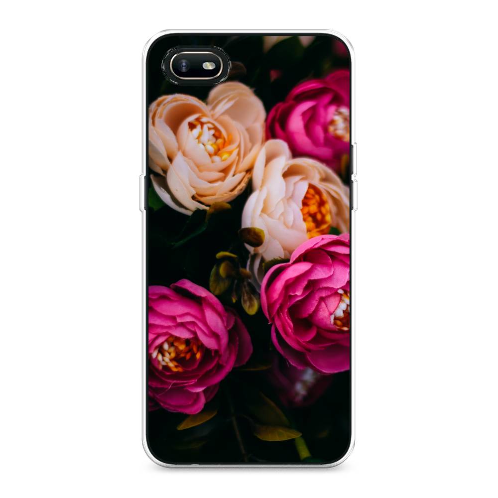 

Чехол Awog на Oppo A1k "Розовые пионы на черном", Разноцветный, 252150-8