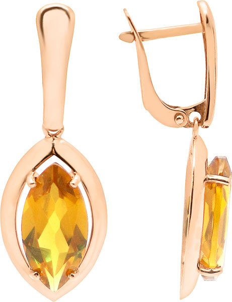 Серьги из серебра с султанитом искусственным Aquamarine 4446919-S-g-a
