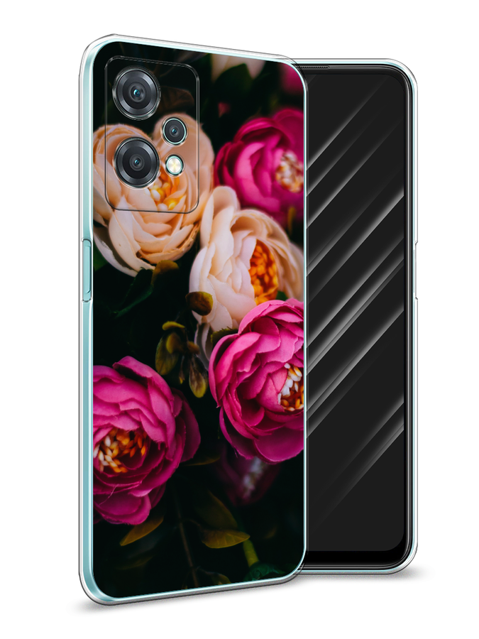 Чехол Awog на OnePlus Nord CE 2 Lite 5G Розовые пионы на черном