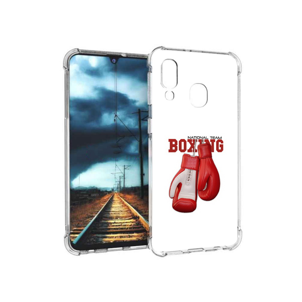 

Чехол MyPads Tocco для Samsung Galaxy A40 боксерские перчатки (PT128655.504.244), Прозрачный, Tocco