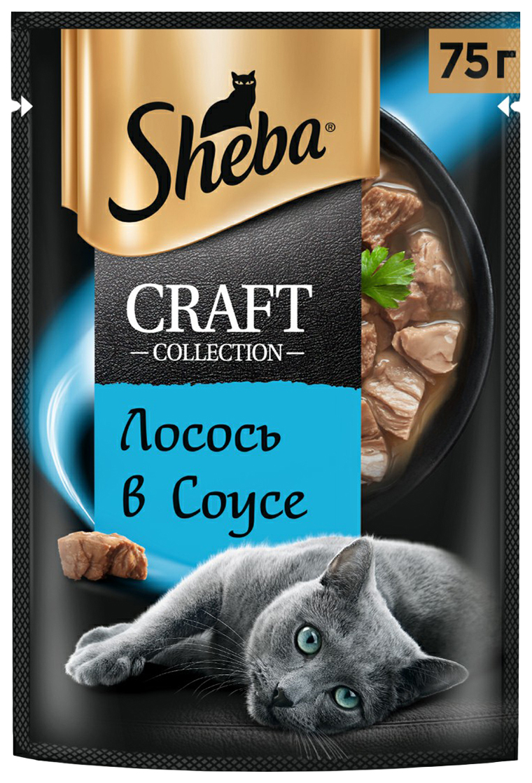 фото Влажный корм для кошек sheba craft collection тонкие ломтики лосось, 75 г