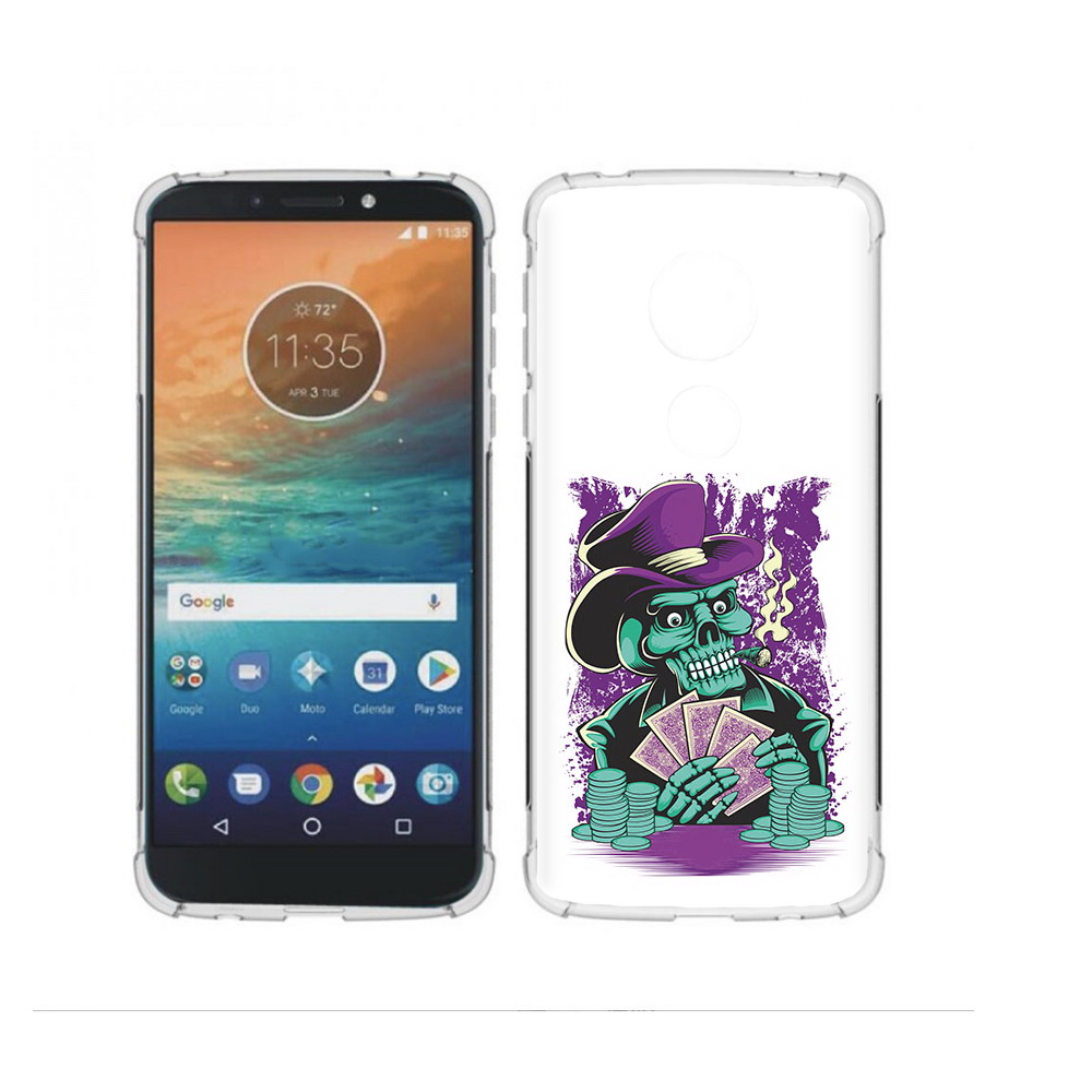 

Чехол MyPads Tocco для Motorola Moto G4 Play зеленый череп с картами (PT115793.374.361), Прозрачный, Tocco