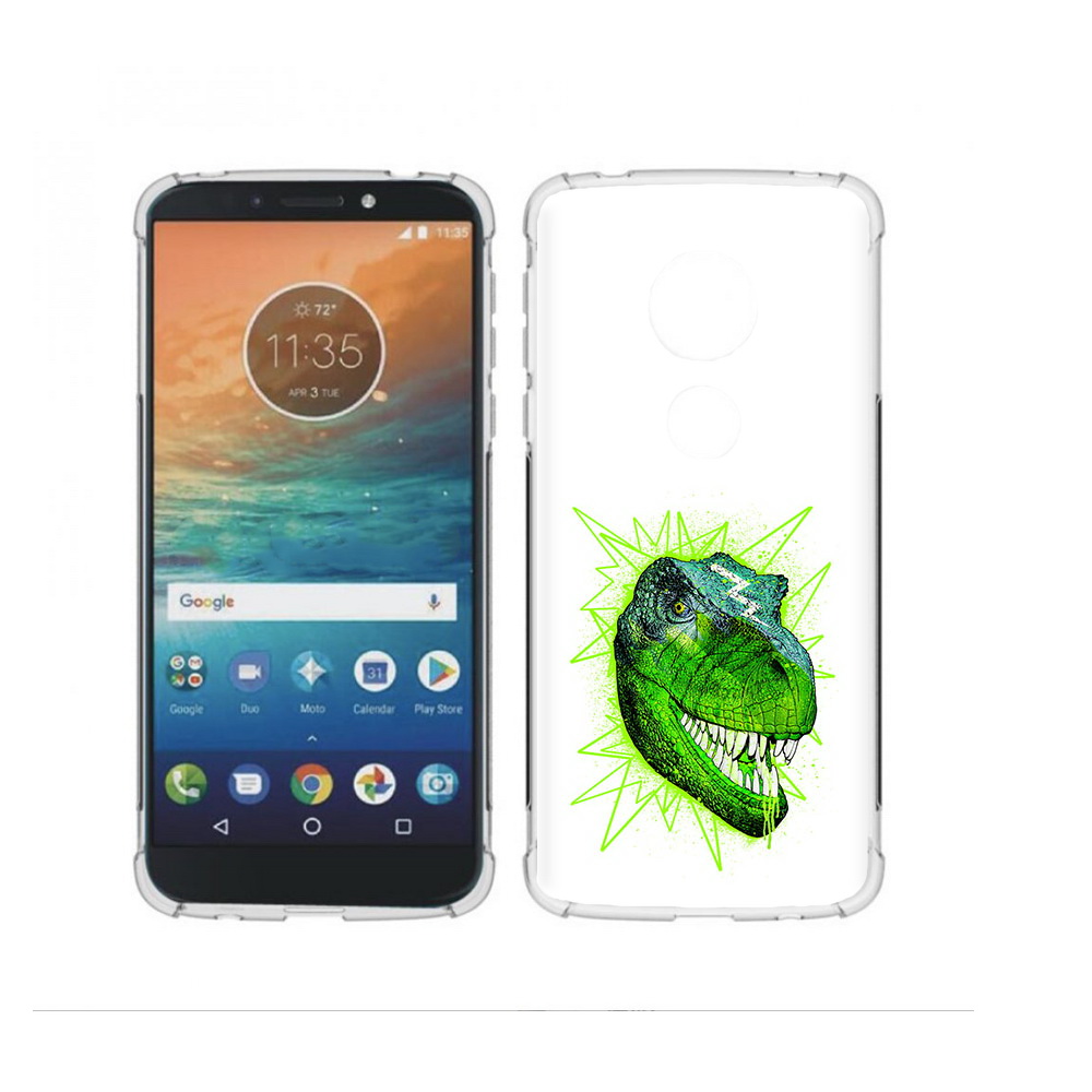 

Чехол MyPads Tocco для Motorola Moto G4 Play зеленый динозавр (PT115793.374.358), Прозрачный, Tocco