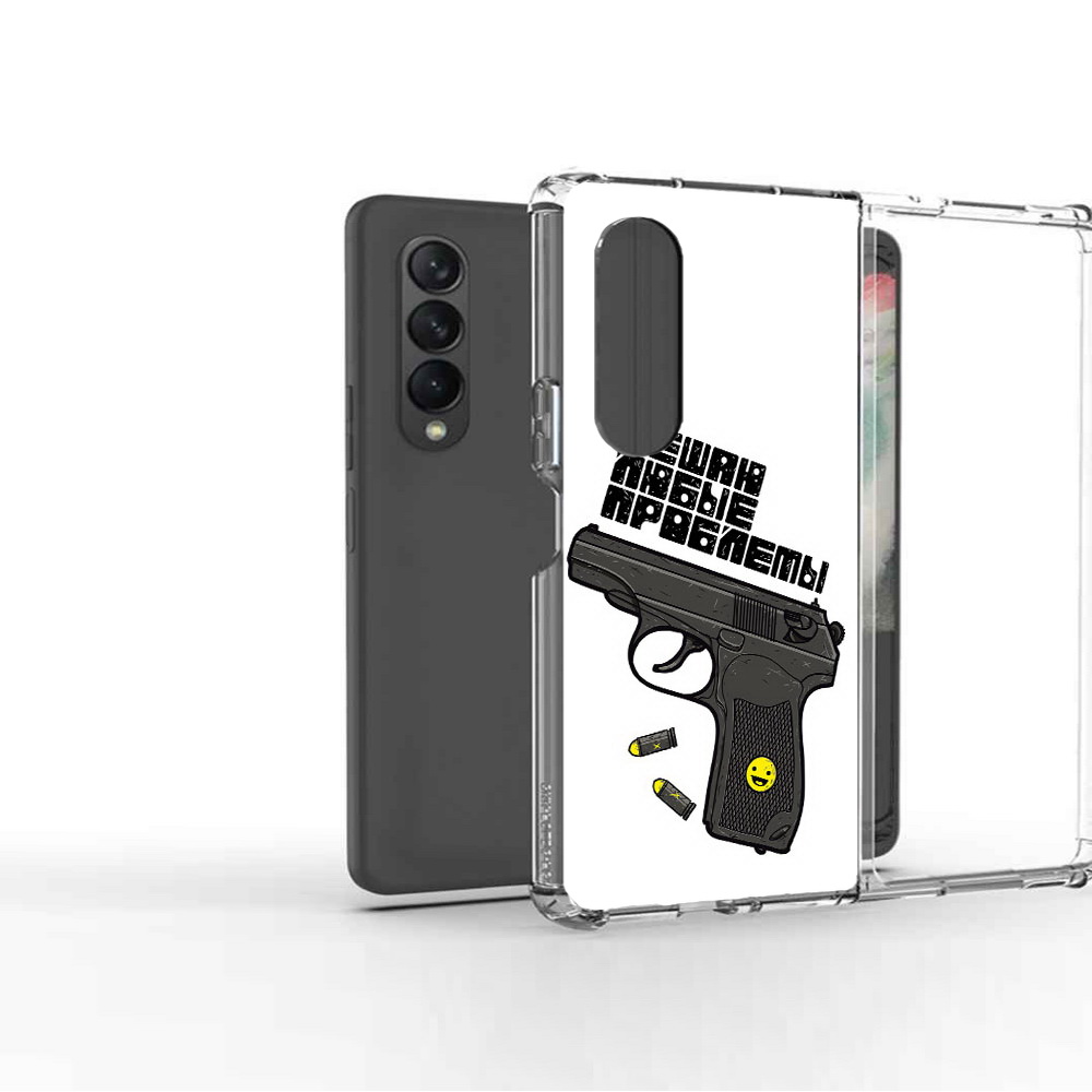 

Чехол MyPads Tocco для Samsung Galaxy Z Fold 3 пистолет против проблем, Прозрачный, Tocco