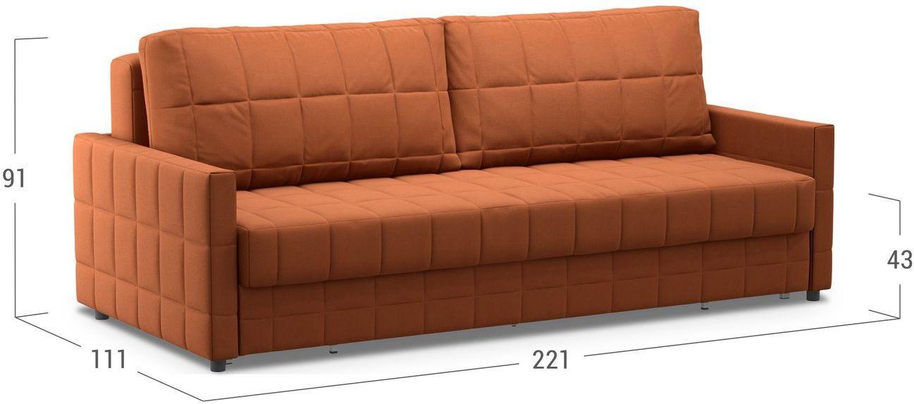 

Диван прямой пантограф тик-так MOON-TRADE FAMILY 124 2210 мм Оранжевый 74-62, Дублин 124