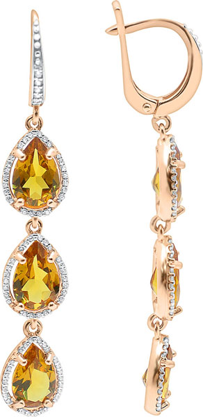 

Серьги из серебра с султанитом искусственным/фианитом Aquamarine 4428919A-S-g-a, 4428919A-S-g-a