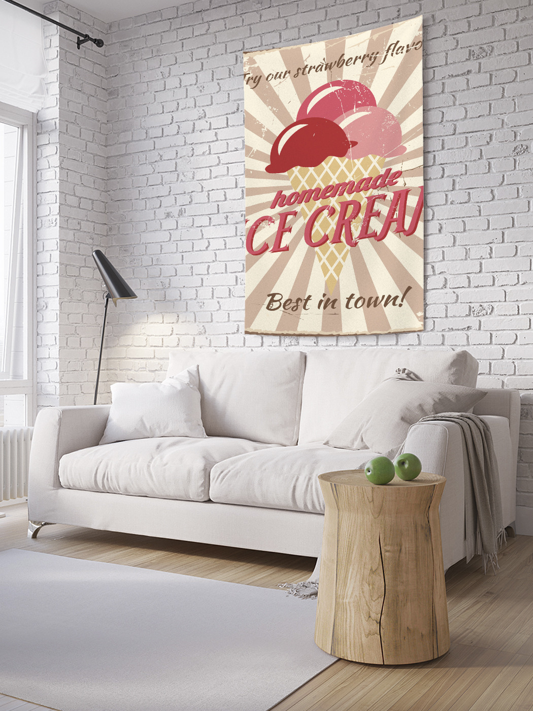 

Вертикальное фотопанно на стену JoyArty Лучшее в городе мороженое 100x150 см, Лучшее в городе мороженое