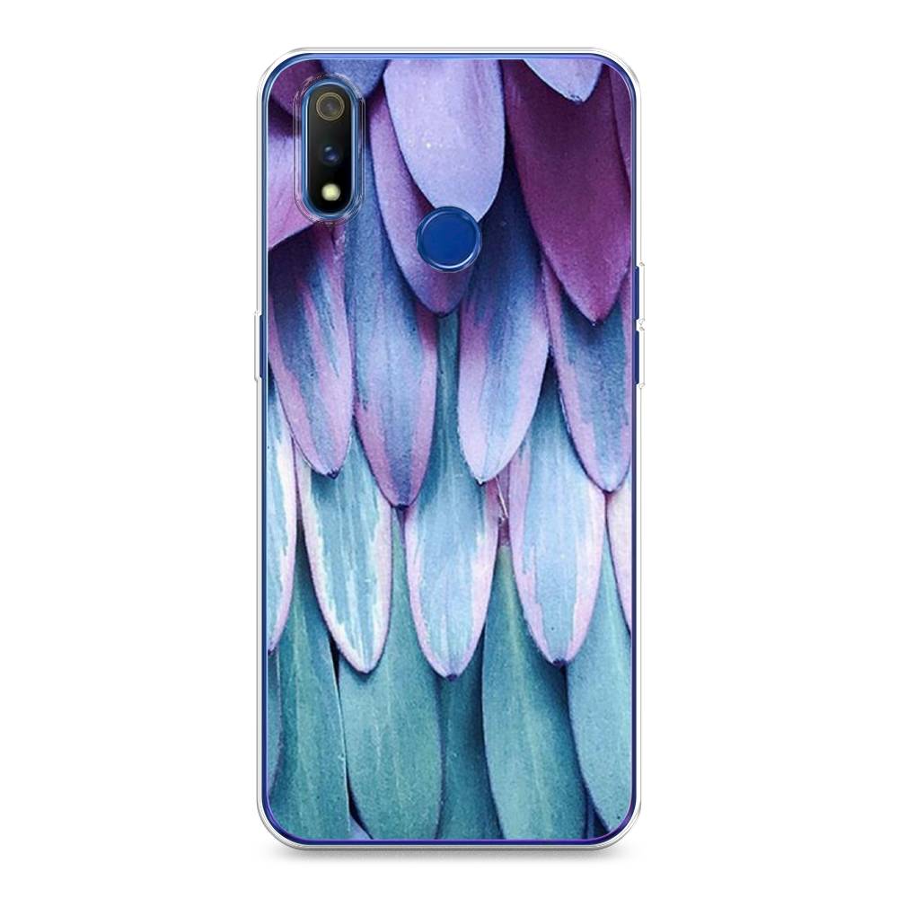 

Чехол на Realme 3 Pro "Синее перо", Фиолетовый;голубой, 251250-3