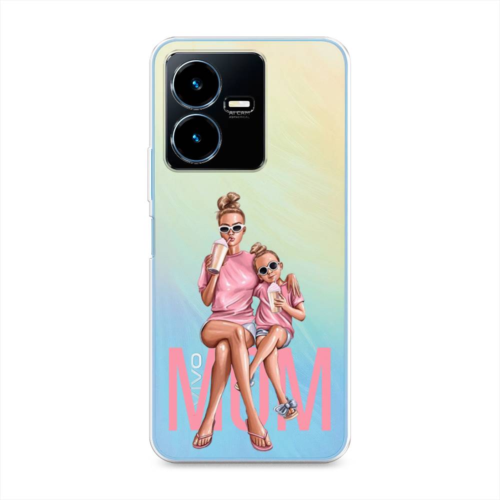 

Чехол Awog на Vivo Y22 / Виво Y22 "Lovely mom", Синий;бежевый;розовый, 267550-7