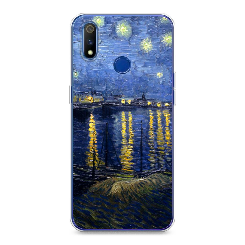 

Чехол на Realme 3 Pro "Звездная ночь над Роной", Синий;желтый, 251250-4
