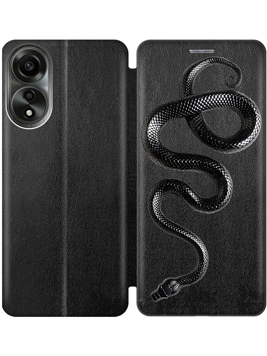 

Чехол-книжка на Oppo A78 4G с принтом "Черная мамба" черный, 782630013
