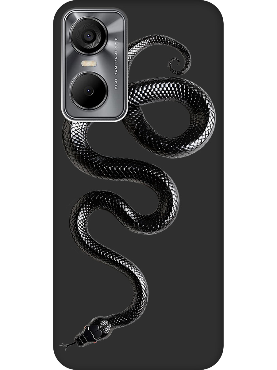 

Силиконовый чехол на Tecno Pop 6 Pro с принтом "Черная мамба" матовый черный, 757013013