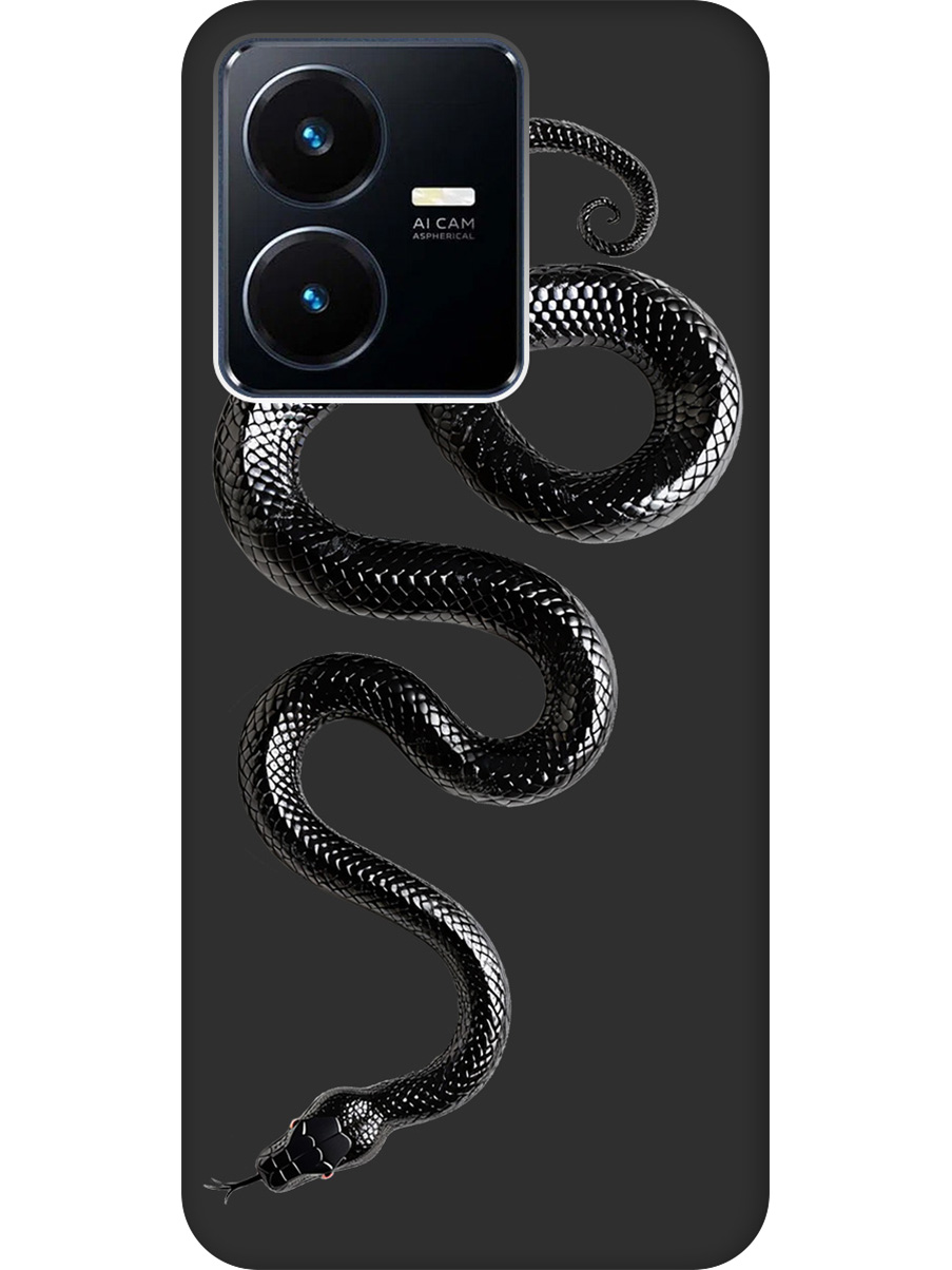 

Силиконовый чехол на Vivo Y22 с принтом "Черная мамба" матовый черный, 766400613