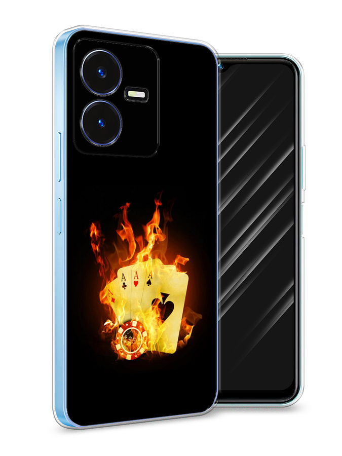 

Чехол Awog на Vivo Y22 / Виво Y22 "Горящие карты", Черный;оранжевый, 267550-9