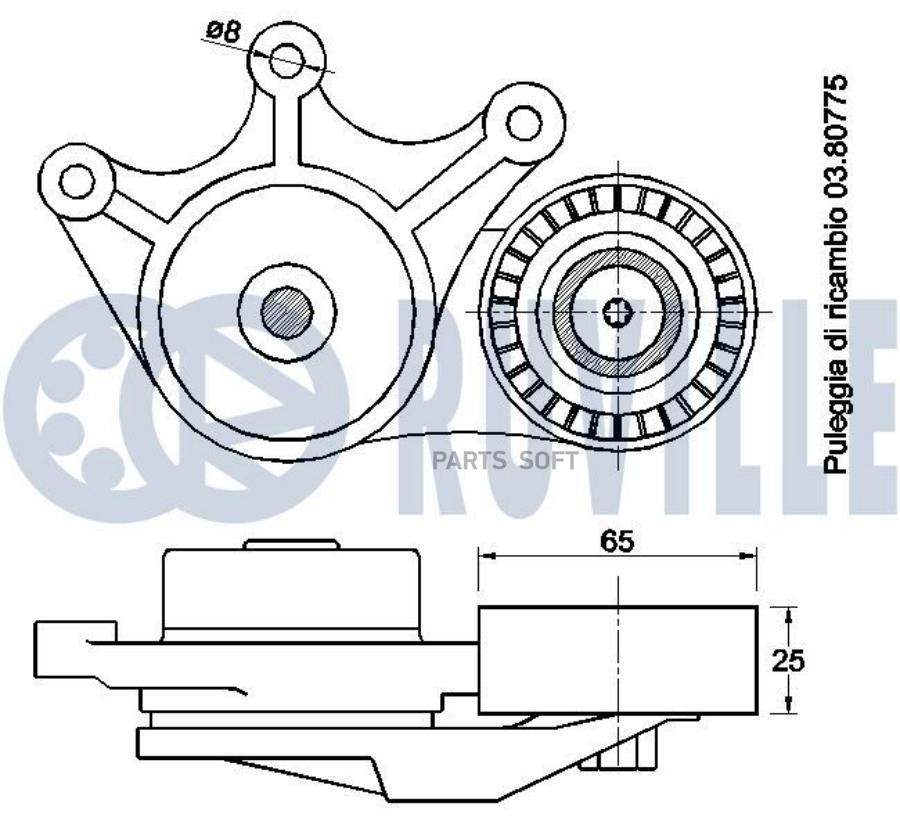 

Ролик Руч.Ремня Bmw X3 F25 2011 Ruville арт. 542536