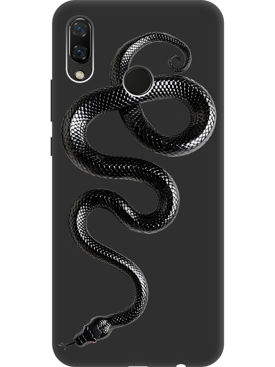 

Силиконовый чехол на Huawei Nova 3 с принтом "Черная мамба" матовый черный, 718981113