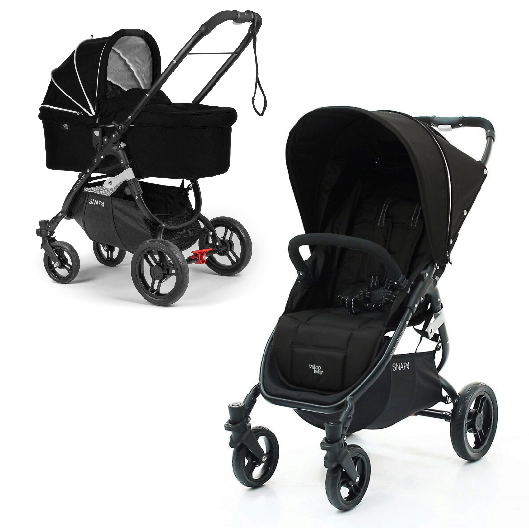 Универсальная коляска Valco Baby Snap 4 (2 в 1), Coal Black, цвет шасси черный коляска 2в1 mima xari black на шасси шампань с матрасиками denim blue